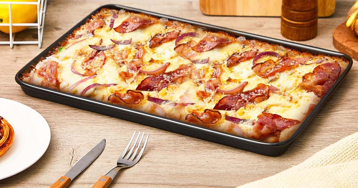 Best Sicilian Pizza Pan - Heavy-gauge rectangular pan for thick and crispy Sicilian-style pizza