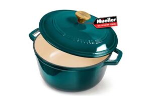 Mueller DuraCast 6 Quart Enameled Cast Iron Dutch Oven Pot with Lid