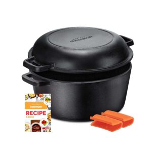 Overmont 2 in 1 Pre Seasoned Dutch Oven