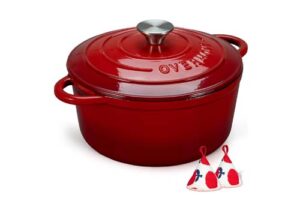 Overmont Enameled Cast Iron Dutch Oven