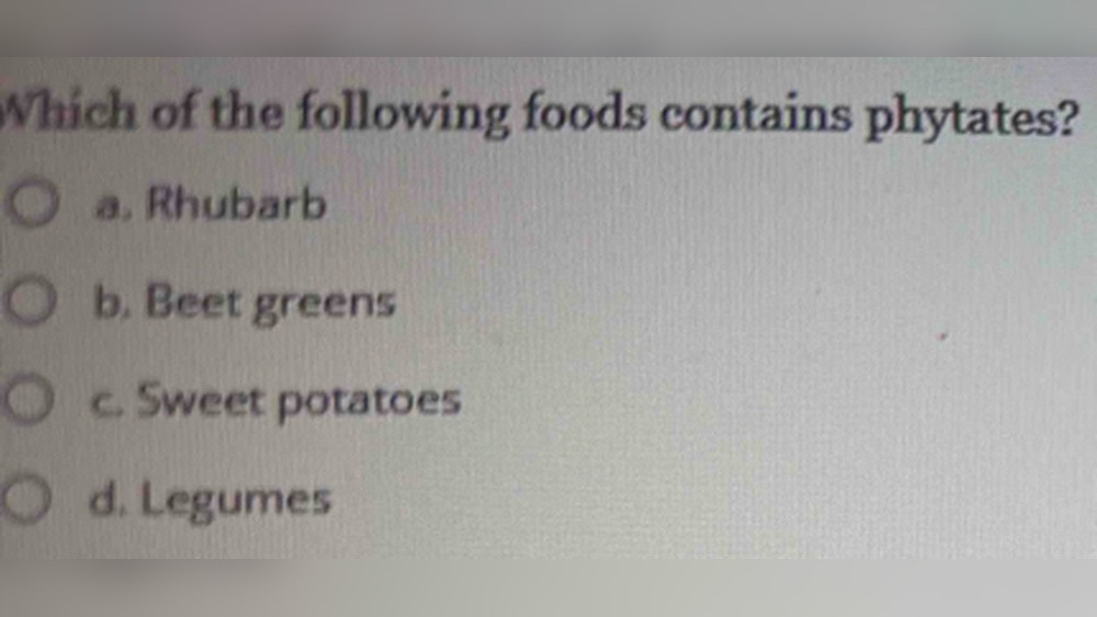 Which of the Following Foods Contains Phytates